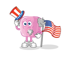 nail uncle sam character. cartoon mascot vector