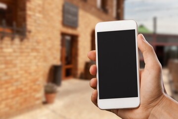 Blank empty screen of the modern phone