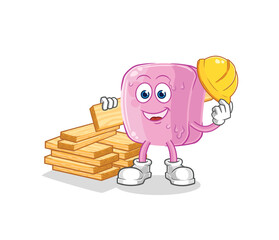 nail builder vector. cartoon character