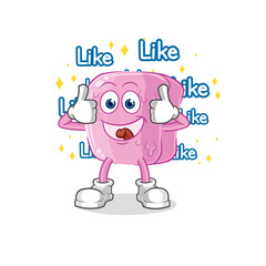 nail give lots of likes. cartoon vector