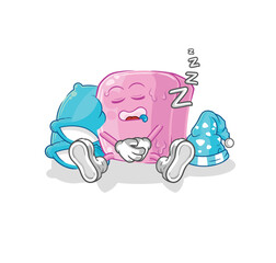 nail sleeping character. cartoon mascot vector