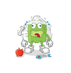 onigiri burp mascot. cartoon vector