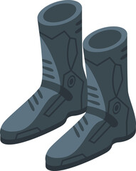Bike boots icon isometric vector. Motorcycle equipment. Motorbike safety