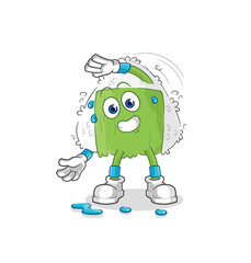 Obraz premium onigiri stretching character. cartoon mascot vector