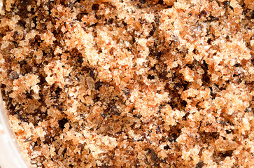 Coffee scrub texture close-up
