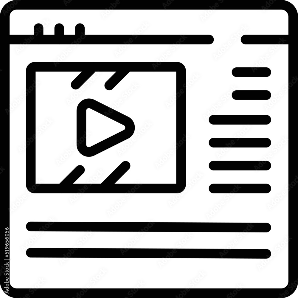 Poster online video icon outline vector. private lesson. class learn