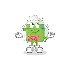 onigiri lie like Pinocchio character. cartoon mascot vector