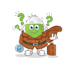 onigiri detective vector. cartoon character