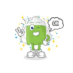 onigiri agree mascot. cartoon vector
