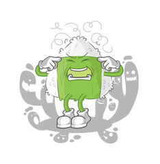 depressed onigiri character. cartoon vector