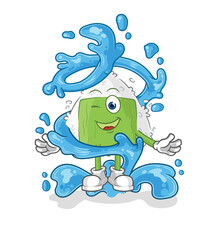 onigiri fresh with water mascot. cartoon vector
