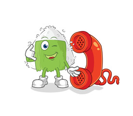onigiri call mascot. cartoon vector