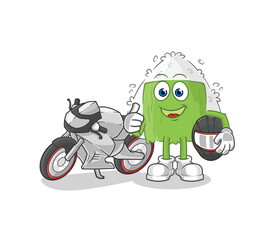 onigiri racer character. cartoon mascot vector