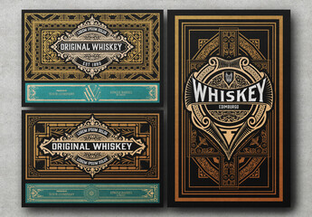 Set of 3 Vintage Labels for Packing