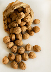 Still life of walnuts and craft package