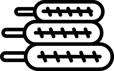 Mustard corn dog icon outline vector. Hot food. Sauce stick