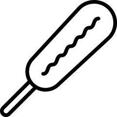 Corn dog stick icon outline vector. Corndog food. Korean food