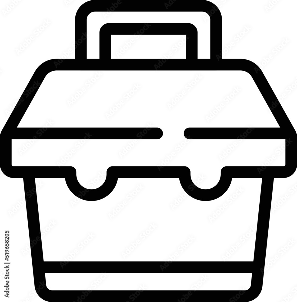 Poster clip box icon outline vector. toolbox kit. crate case