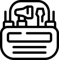 Contractor toolbox icon outline vector. Tool box. Open kit