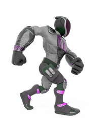 future astronaut cartoon is walking like a boss side view