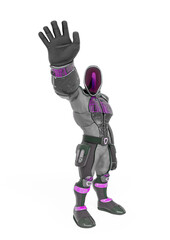 future astronaut cartoon is waving hello