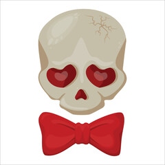 Jolly Rojer in love - joke vector illustration for Halloween, Valentine's Day, Pirates party 