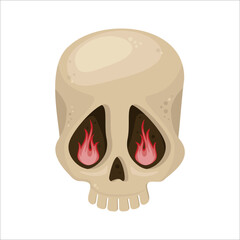 Jolly Rojer with devil fire in eyes - vector illustration - for Halloween, Pirate party