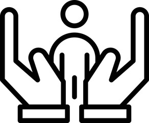 Social care icon outline vector. People help. Patient human