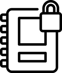 Secured folder icon outline vector. Security guard. Officer security