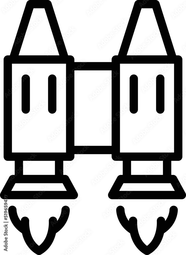 Poster fun jetpack icon outline vector. speed work. boost rocket