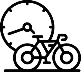 Ride time bike icon outline vector. Share smart. App rent