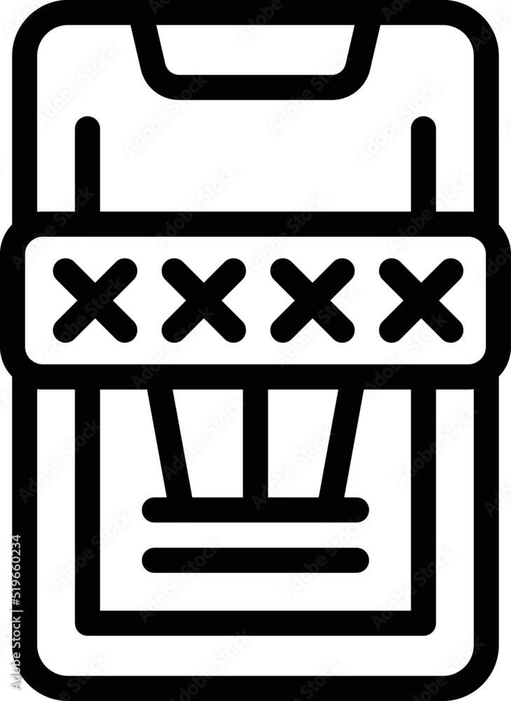 Poster lock smartphone icon outline vector. server system. online security
