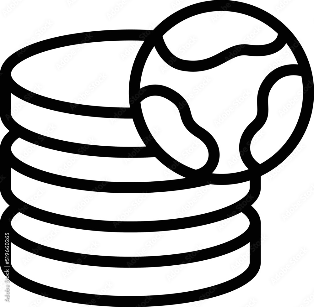 Poster global server data icon outline vector. internet private. online security