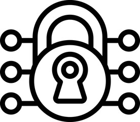Digital padlock icon outline vector. Server system. Online security