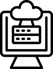 Cloud server data icon outline vector. Secure vpn. Online system