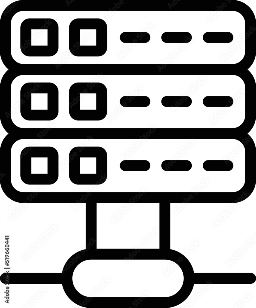 Aufkleber server data vpn icon outline vector. online security. system location