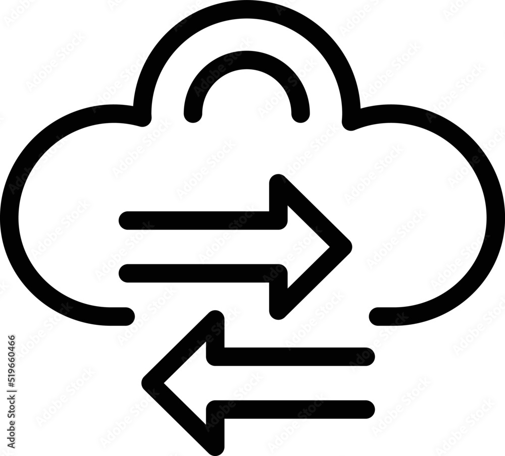 Poster cloud data change icon outline vector. internet secure. online system