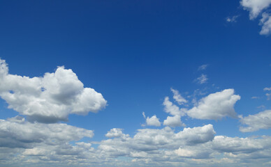 beautiful blue sky with clouds on bright sunny day for abstract background