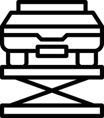 Car print stand icon outline vector. Vehicle printer. Machine future