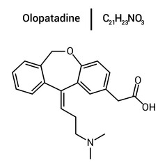 chemical structure of Olopatadine (C21H23NO3)