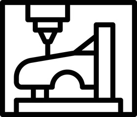 Garage car printing icon outline vector. Print vehicle. 3d engine