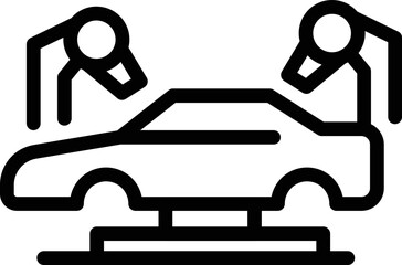 Charge car printer icon outline vector. Print vehicle. Future motor