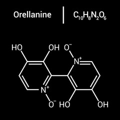 chemical structure of Orellanine or orellanin (C10H8N2O6)