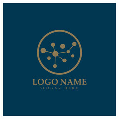 Neuron logo or nerve cell logo design,molecule logo illustration template icon with vector concept