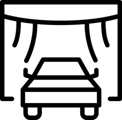 Public parking cinema icon outline vector. Car screen. Air scene