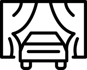 Car cinema icon outline vector. Movie screen. Auto drive