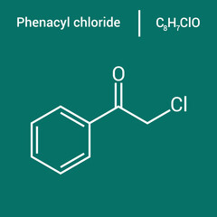 chemical structure of Phenacyl chloride (C8H7ClO)