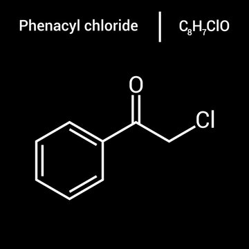chemical structure of Phenacyl chloride (C8H7ClO)