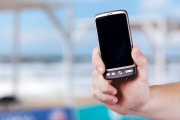 Blank empty screen of the modern phone