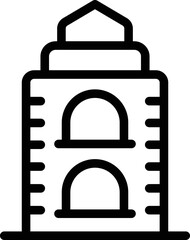Krakow tower icon outline vector. City travel. Polish map - obrazy, fototapety, plakaty